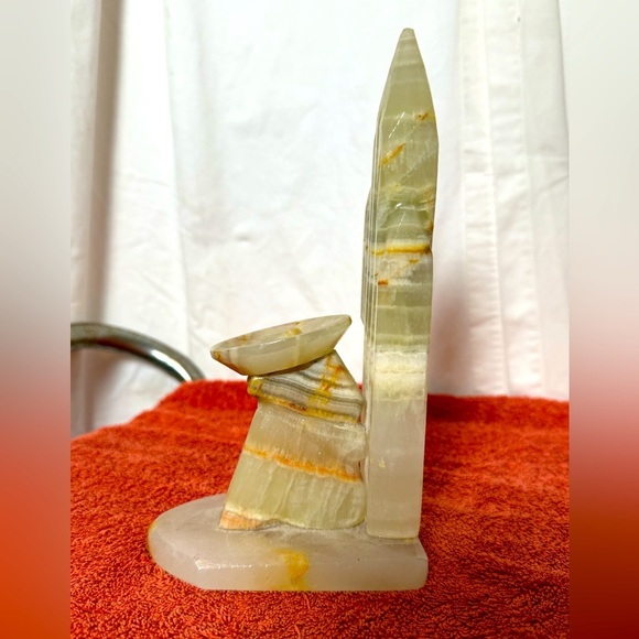 Vintage Onyx Mexican Siesta Sleeping Man with Sombrero Bookend Handmade Goucho - Picture 2 of 5